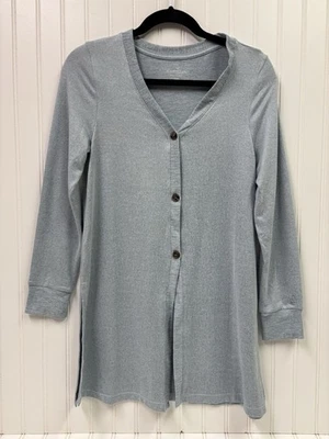 Cárdigan largo suéter Cuddl Duds Petite XS azul claro con botones Foto 1 de 4