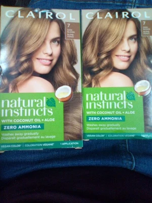 Pack Of 2 Clairol Dark Blonde #7  With Coconut Oil+ Aloe Zero Amonia Vegan Color - Image 1 of 4