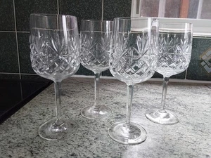 4 Edinburgh Crystal Wine/water Glasses/goblets Berkeley Pattern Second Quality - Picture 1 of 8