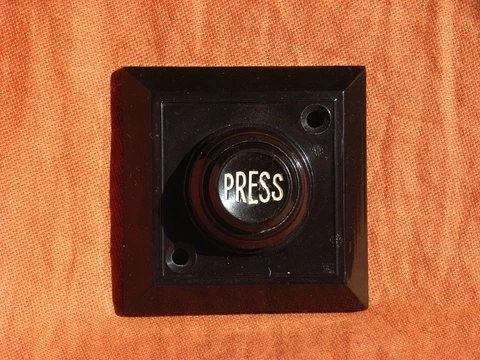 Door Bell Vintage Goltone Bakelite Push Button Cover