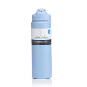 24 fl oz Blue Essence Solid Print Insulated Stainless Steel Water Bottle - Picture 1 of 8