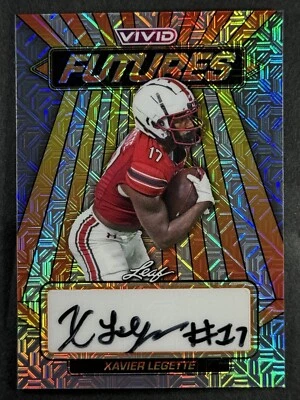 2024 Leaf Vivid Xavier Legette Vivid Futures Auto Grey Mojo /9 - Image 1 of 3