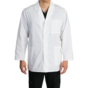 Unisex Medgear Lab coat for Men and Women 33" Long Sleeve White NWT 3001 - Picture 1 of 3