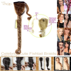 Wiwig Strawberry Blonde Light Blonde Highlight Fishtail Braids Plaited Ponytail - Picture 1 of 1