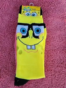 SPONGEBOB SQUAREPANTS & PATRICK Socks Adult Unisex Fits Size 6-12 NICKELODEON - Picture 1 of 2