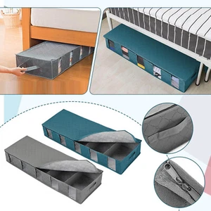 Under Bed Storage Box Storage Bag Extra Large Clothing Sorting Folding Flat - Picture 1 of 21
