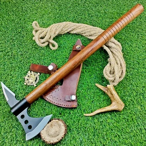 CUSTOM HAND FORGED Carbon Steel Viking VALHALLA Axe DOUBLE HAED TACTICAL Axe -48 - Picture 1 of 7