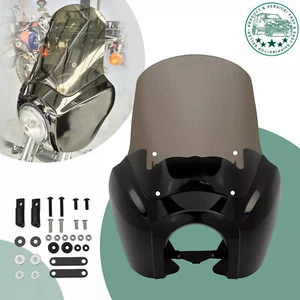 Front Headlight Fairing 15'' Windshield For Harley Dyna Wide Super Glide T-Sport - Picture 1 of 13