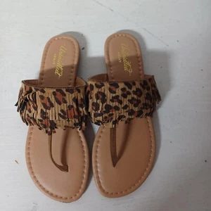 Womens Ariat Unbridled leopard print fringe sandals sz 7.5 great condition - Picture 1 of 5