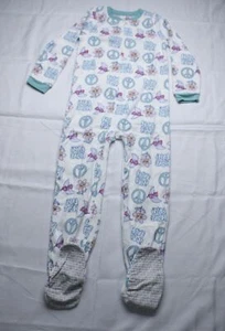 Carter's Girl's 1-Piece Peace Sign Fleece Footie Pajamas BL1 Ivory Size 10 NWT - Picture 1 of 3