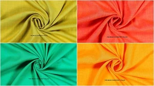 Indian Solid Rayon Fabric Dressmaking 42 Wide Sewing Craft Fabrics By the Metre - Picture 1 of 13