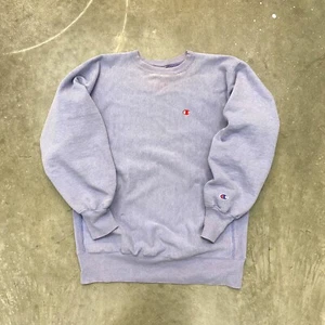 VTG 90s Champion Reverse Weave Overdyed Lilac Sweatshirt Sportswear Faded Logo - Picture 1 of 4