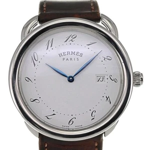 HERMES Arceau AR5.720a Date white Dial Quartz Men's Watch P#138422 - Picture 1 of 9