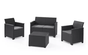Set Mueble de Jardín keter Claire Lounge Con Sofá Dos Sillones Y Mesa Pequeña - Imagen 1 de 5