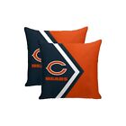 Chicago Bears NFL Side Arrow Poly Span Decor Plush Pillows Navy 16x16" Lot of 2