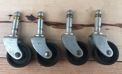 Industrial Furniture Silver Casters 1 1/2” Black Plastic Wheel Cover