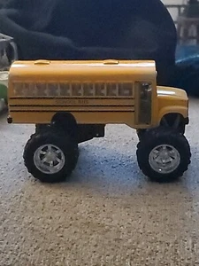 Kinsfun School Bus Monster Jam Monster Truck Motorized Pull Back Yellow - Picture 1 of 6