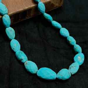 Arizona Turquoise Faceted Nugget Beads Necklace Top Quality Tumble Beads