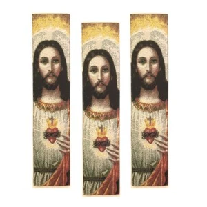 Juego de 3 marcadores de libros icono tapiz Sagrado Corazón Jesús 9 1/8"x2" - Imagen 1 de 1
