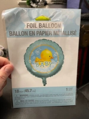 Welcome Baby Rubber Ducky BUBBLE BATH Baby Shower Balloon Party Decoration - Image 1 of 2