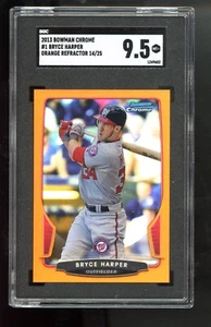 2013 Bowman Chrome #1 Bryce Harper Orange Refractor /25 SGC 9.5 Mint + - Picture 1 of 2
