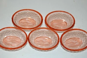 Vintage - geätzter Fasan - Pfirsich geschliffenes Glas - Salzkeller Set (5) - Bild 1 von 6