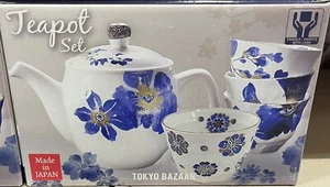 New Tokyo Bazaar Japanese Tea Set for Four 5 Piece 1 x Teapot 4 x Cups - Picture 1 of 5