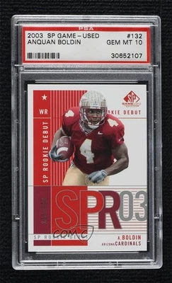 2003 SP Game Used Edition Debut /600 Anquan Boldin #132 PSA 10 GEM MT Rookie RC - Image 1 of 2