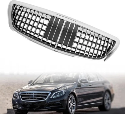 Rejilla delantera cromada estilo MayBach con ACC para Mercedes Benz Clase S W222 2014-2020 Foto 1 de 4