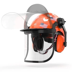 Casco de motosierra con protección para los oídos, casco de seguridad forestal con malla facial Sh... - Imagen 1 de 7