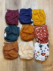 Noras Lot de 9 couches en tissu pour pépinière inserts de couches bébé réutilisables réglables NEUF - Photo 1/5