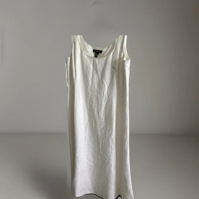 Vestido de sol de lino blanco elegante Ralph Lauren de colección 14 dinero antiguo Foto 1 de 3