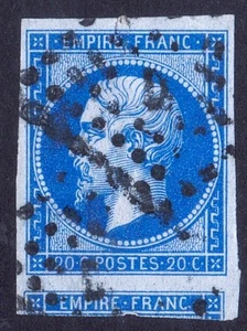 REF AXVII-3- N°:14Bc VARIETE (le tirage du bleu sur azuré ) oblitéré D Paris - Picture 1 of 1