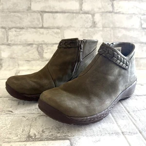 Merrell Encore olivfarbene Wildleder-Stiefeletten geflochtene Riemen Damengröße 9 - Bild 1 von 7