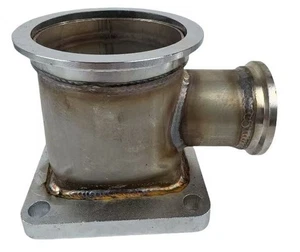 Stainless T4 Turbo Flange to 3" V Band Rotating Adapter Kit W/44mm MVR Wastegate - Picture 1 of 19