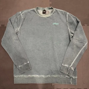 Sudadera suéter de manga larga Oakley Performance para hombre L verde azul con logotipo - Imagen 1 de 11