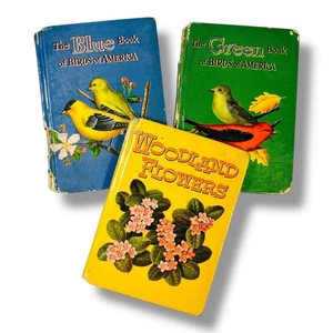 Vintage Nature Books Birds Woodland Flowers Illustrated Whitman Pocket Books - Picture 1 of 10