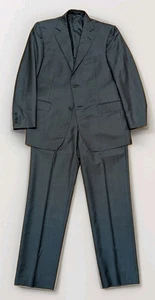 Z Zegna Mens Two Button Casual Suit 38R Wool Gray Blazer Sport Coat 30W x 30L - Picture 1 of 19