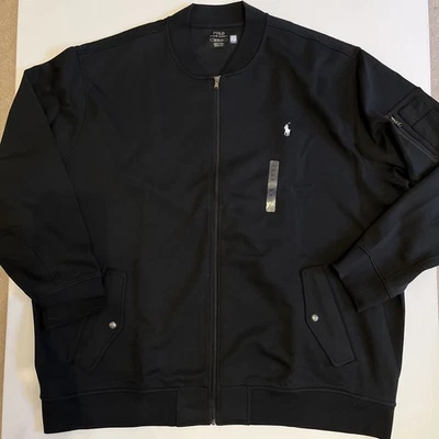 Polo Ralph Lauren Track Jacket Men's 4XLT black full zip pockets New 4XL Tall - Image 1 of 4