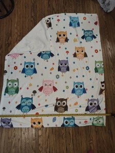 NEW Soft Cartoon Owls Pattern Plush Fleece Throw Blanket 48" By 59" - Picture 1 of 10