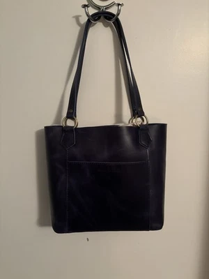 Portland Leather Goods Market Tote Cowboy Blue And Seesaw Slider Pouch - Image 1 of 4