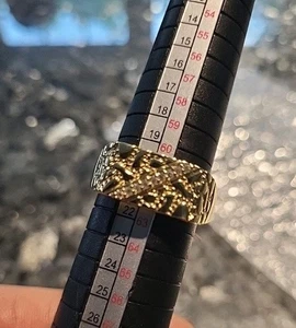 Iced Nugget CZ Ring 14k vergoldet Größe 10, Hüfte Modeschmuck, Trödel Schublade  - Bild 1 von 8