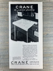 Crane Criterion Lavatory Sink Preferred Plumbing Bathroom 1950 Vintage Print Ad - Imagen 1 de 1