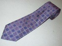 New Jos A Bank Tie Signature Purple Blue Floral Ornamental Woven Jacquard Luxury