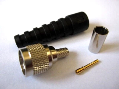 Mini UHF Coaxial Crimp Plug 50 ohm RG58 RF Coax Connector + 1 Boots UK - Image 1 of 4