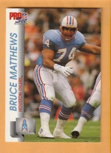 Bruce Matthews Houston Oilers 1992 Pro Set HOF USC Trojans Arcadia California - Foto 1 di 2