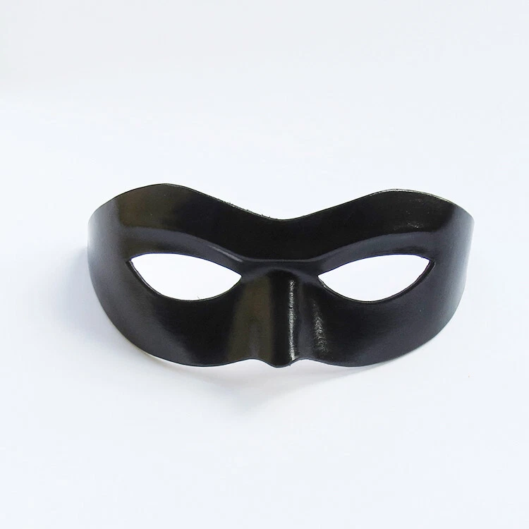 Hombres Negro Media Cara Cuero Máscara Halloween Juegos con disfraces Disfraz Geek Accesorio Accesorios  Foto 1 de 3