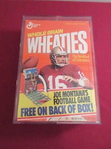 JOE MONTANA 1991 WHEATIES BOX GAME STILL ATTACHED TO BACK w/Collector Case - Picture 1 of 9