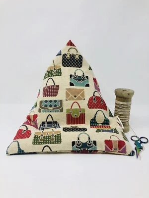 Handbag Print iPad Beanbag, Handmade Tablet Bean Bag, Tech Stand, Gift for Her - Image 1 of 4