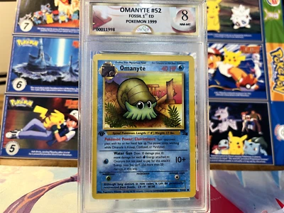 1999 Pokemon Fossil 1st Edition Omanyte SRG 8 - Image 1 of 3